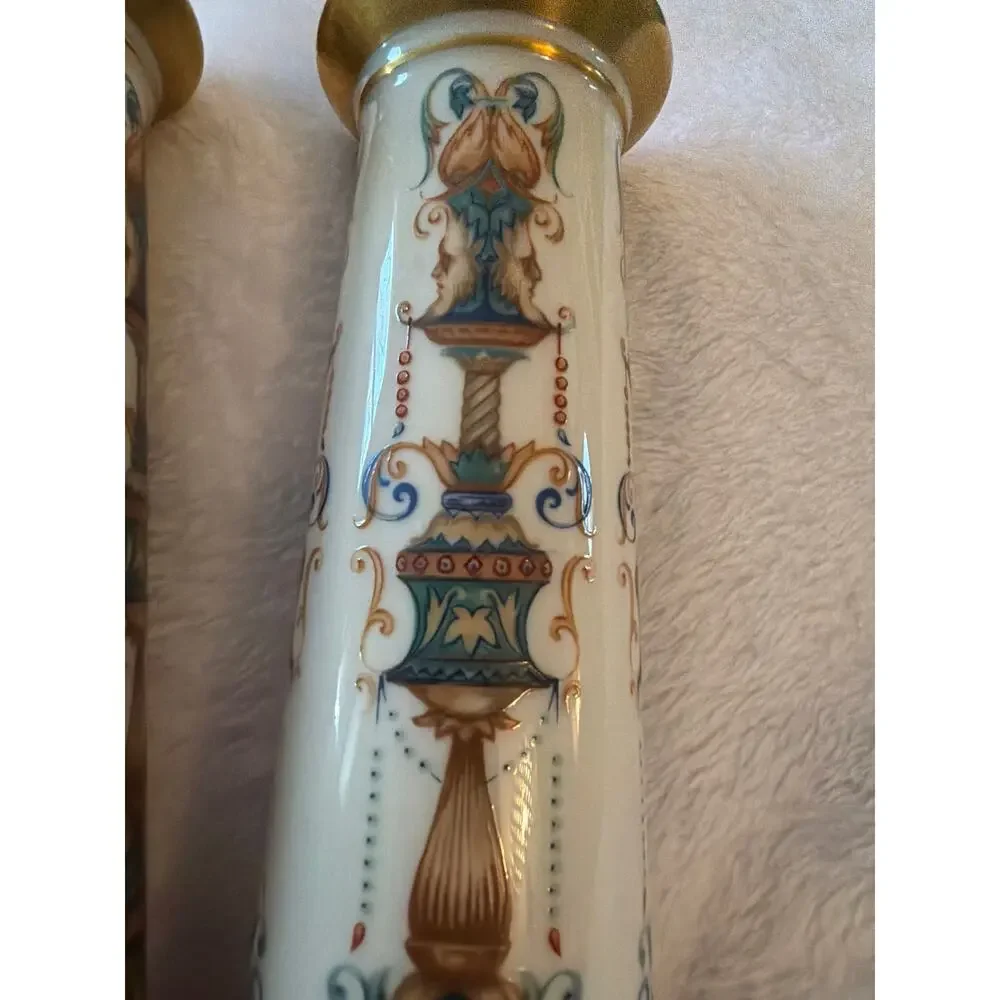 Lenox Spice Village Porcelain Salt & Pepper Mill Grinder Set USA Ceramic Brass